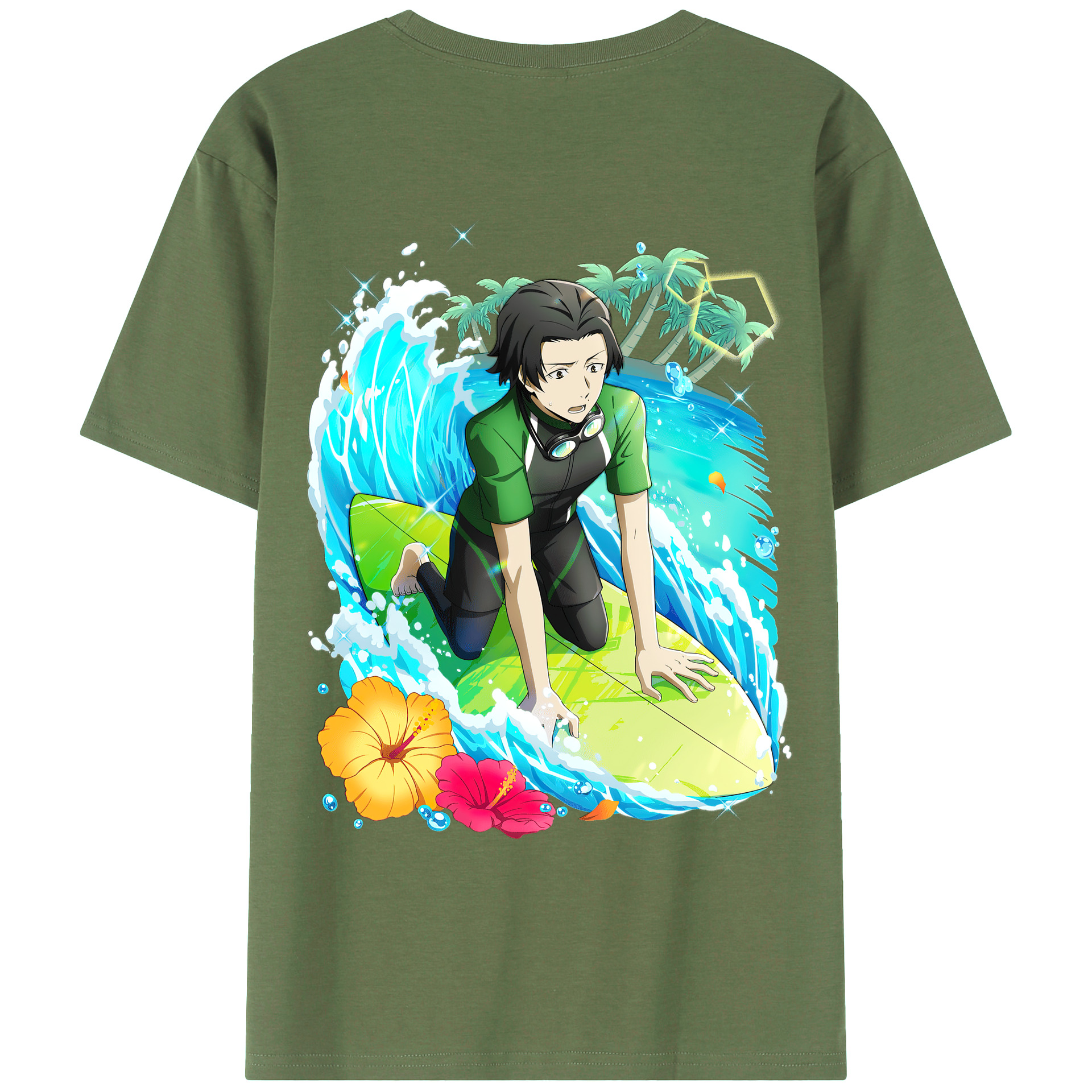 （画像用） 文豪ストレイドッグス Bungo Stray Dogs 綿100％ メンズ半袖Tシャツ（バックプリント） 通気性